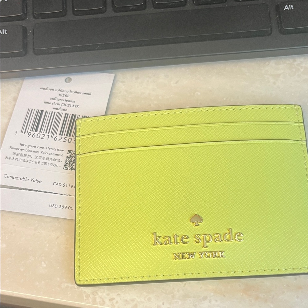 Kate Spade Neon Yellow Card Holder